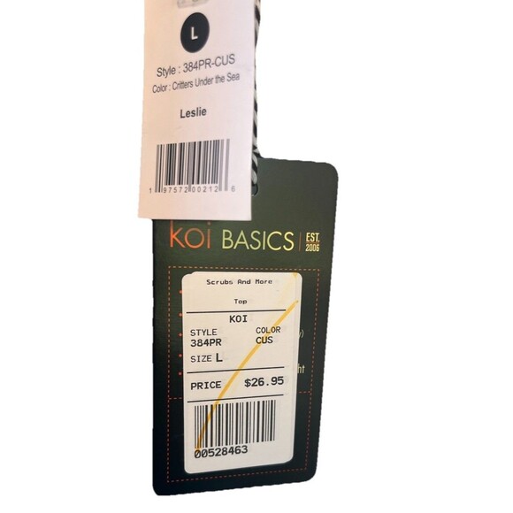 Koi Basics Critters Under The Sea Cats Women's 2-Pocket STRETCH Scrub NWT Sz L - Picture 4 of 12